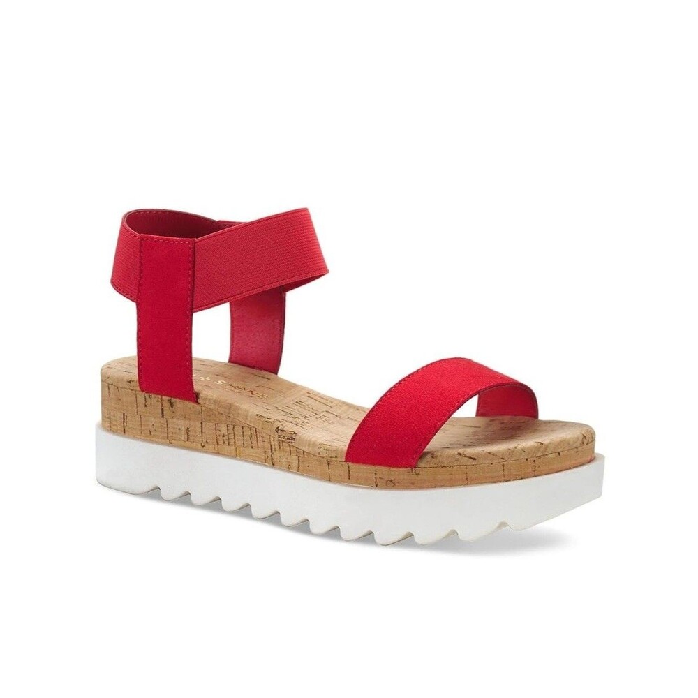 Sun Stone Womens 9.5 M Red Melanyy Strappy Wedge Sandals NIB TJ5
